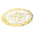 6 Exquisite Gold-tone Flower Dinning Table Coasters Set