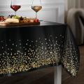 Black and Gold Plastic Tablecloth - 4 Pack - 54 X 108 Gold Dot