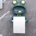 Storage Figurines Toilet Animal Tissue Holder Home Decoration (green)