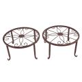 Plant Pot Stands, Indoor &outdoor Round Shelf for Garden Decor(black)