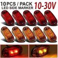 5x Amber+5x Red Led Car Truck Trailer Rv Oval 2.5 Inch Marker Light