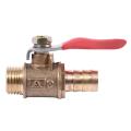 10mm X 1/4 Inch Pt Thread Lever Handle Hose Barb Brass Ball Valve