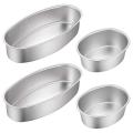 4 Pieces Oval Cheesecake Pan 4 Inch and 8 Inch for Oven and Baking