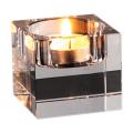 Candle Holder Solid Crystal Clear Square Glass Pillar for Home 2