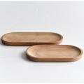 Mini Serving Tray for Jewellery Key Coin Set Of 2, Wood Dessert Tray