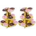 Cupcake Stand for 24 Cupcakes 3-tier Round Cardboard Cupcake Golden