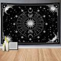 Sun and Moon Stars Space Tapestry for Bedroom Decor 51.2 X 59.1 Inch