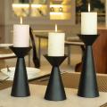 Black Candle Holders Set Of 3 Metal Candle Holders for Pillar Candles