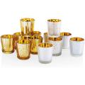 12 Pieces Of Silver Spot Mercury Glass Wishing Candle Holder for Home