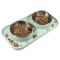 Cat Bowls for Food and Water with Stand, Stainless Steel Bowls