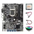 B75 Btc Mining Motherboard+cpu+rgb Cooling Fan+sata Cable+switch