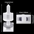 10 Pieces White Plastic Toilet Seat Screws and Nuts with Rubber