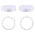 Plastic Regular Mouth Mason Jar Lids White Storage Caps 20pcs