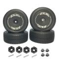 4pcs Wheel Tire Tyre with Hex Nut for Wltoys 144001 124016 Rc Car ,1
