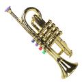 Trumpet 4 Tones 4 Colored Keys for Children Party Toy Gold