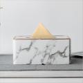 Marble Phnom Penh Tissue Box Desktop Metal Frame Tissue Box