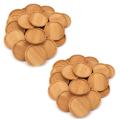 40 Packs Of Bamboo Plant Saucers-3.34 Inch Round Plant Succulent