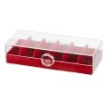 2pcs Transparent Data Cable Storage Box Mobile Phone Charging (red)