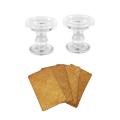Clear Glass Pillar Dual Use Taper Candle Stand(2 Pack) (3.15inch)