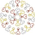 60pcs Heart Shape Claw Swivel Lobster Clasp,snap Hook with Key Rings