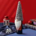 Christmas Hat Champagne Bottle Cover for Dinner Table Decor(gray)