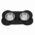 Dog Bowls Water and Feeder with Non Spill Skid Resistant Silicone Mat