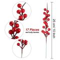 20pcs Artificial Red Berries Fake Flowers Fruits Berry Stems Crafts