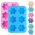 2pcs 6 Cavity Christmas Snowflake Silicone Cake Soap Mold Diy Tools