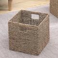 Woven Seagrass Organizer Basket with Handles for Cabinets,bathroom