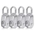 4pcs Single Pulley Block M15 Stainless Steel Small Pulley Roller