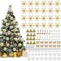 Gold Christmas Tree Ornaments Set for Xmas Wreaths Decorations A