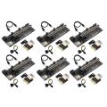 6 Set Pcie Riser 1x to 16x Graphic Extension with Temperature Sensor