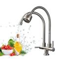 Rotatable Anti-splash Kitchen Faucet Universal Tube Double Pipe