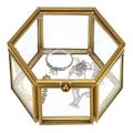 Glass Vintage Jewelry Box Golden Geometric Jewelry Display (small)