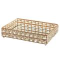 1pc Square Crystal Tray Household Cosmetics Storage Pallet -gold
