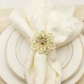 10pcs Flower Design Napkin Rings Metal Restaurant Wedding Decoration