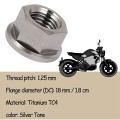 6pcs M10 X 1.25 Mm Tc4 Titanium Flanged Nut for Bicycle Motorcycle