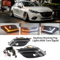 Car Led Drl Daytime Running Fog Lights with Turn Signal for Mazda 3