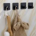 Black Toilet Paper Holder, Stainless Steel Set with 4 Towelette Hooks
