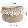 Baskets with Lace Rope Woven Storage Baskets for Baby Toys, B