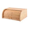 Natural Bamboo Food Storage Container Kitchen Roll Top Bread Box