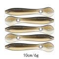10pcs Fishing Lures Bionic Swimming Lure Soft Lure, Brown Back Clear