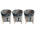 3x Plant Stand Hand Woven Rattan Straw Basket for Plant Pots Stands