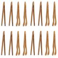 16pcs Bamboo Toaster Tongs - 7 Inch Reusable Wood Cooking Tongs