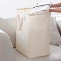 Contracted Style Japan Style Canvas Folding Laundry Basket-white