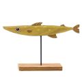 Nautical Theme Wooden Seafish with Stand Base Animal Table Decor-b