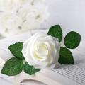 Artificial Rose Flowers, Beige Roses Real Touch Foam Fake Rose Bulk