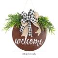 Welcome Sign for Front Porch - Wooden Hanging Decorations for Home