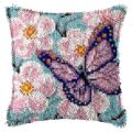 Latch Hook Kit Diy Pillow Cover Making Craft with Butterfly Pattern