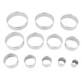 Stainless Steel Edge Round Cookie Cutter Set 12 Pieces Ring Sizes